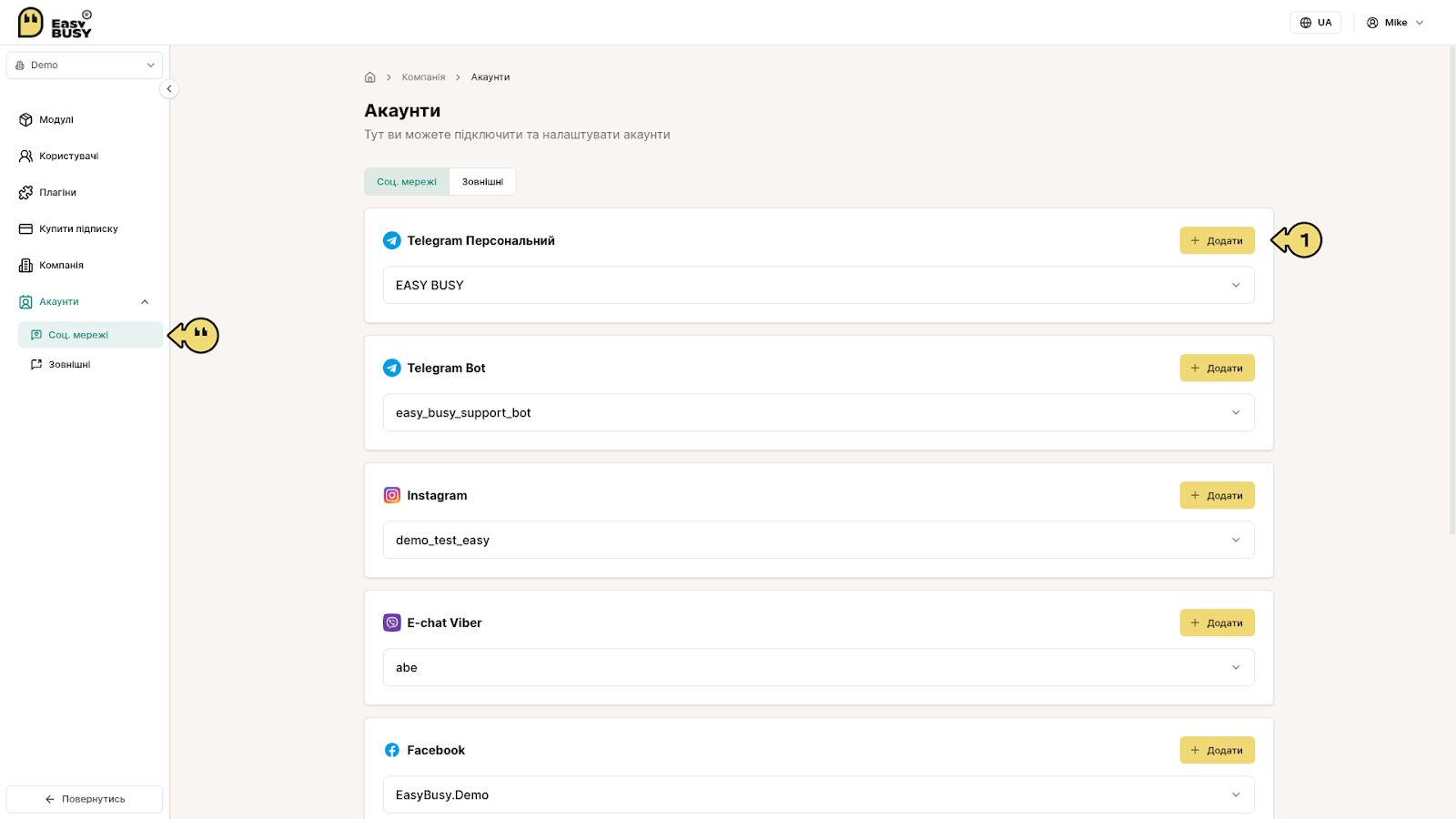 Інтеграція Telegram – EasyBusy